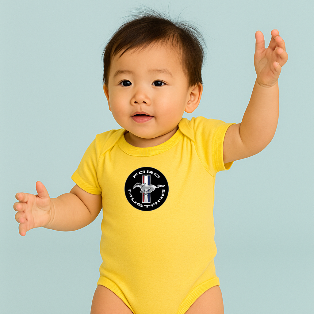 Ford Mustang Motorsport Car Baby Romper Onesie